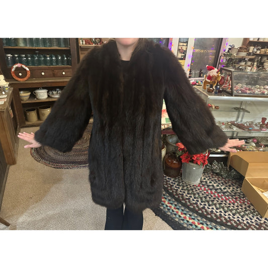 Antique Early 1900s Genuine Bear Fur Jacket Coat Mens Unisex John T. Shayne