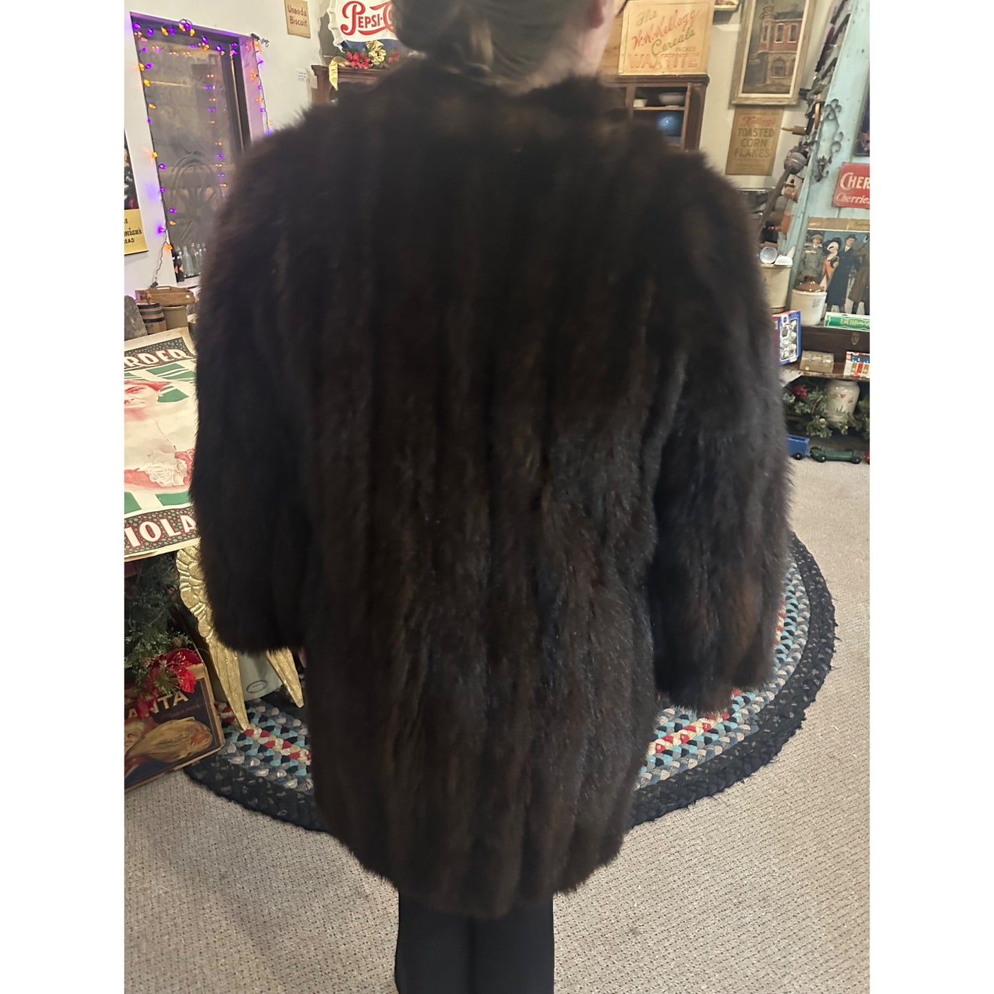 Antique Early 1900s Genuine Bear Fur Jacket Coat Mens Unisex John T. Shayne