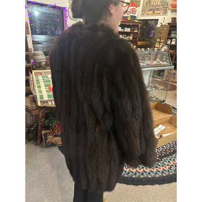 Antique Early 1900s Genuine Bear Fur Jacket Coat Mens Unisex John T. Shayne