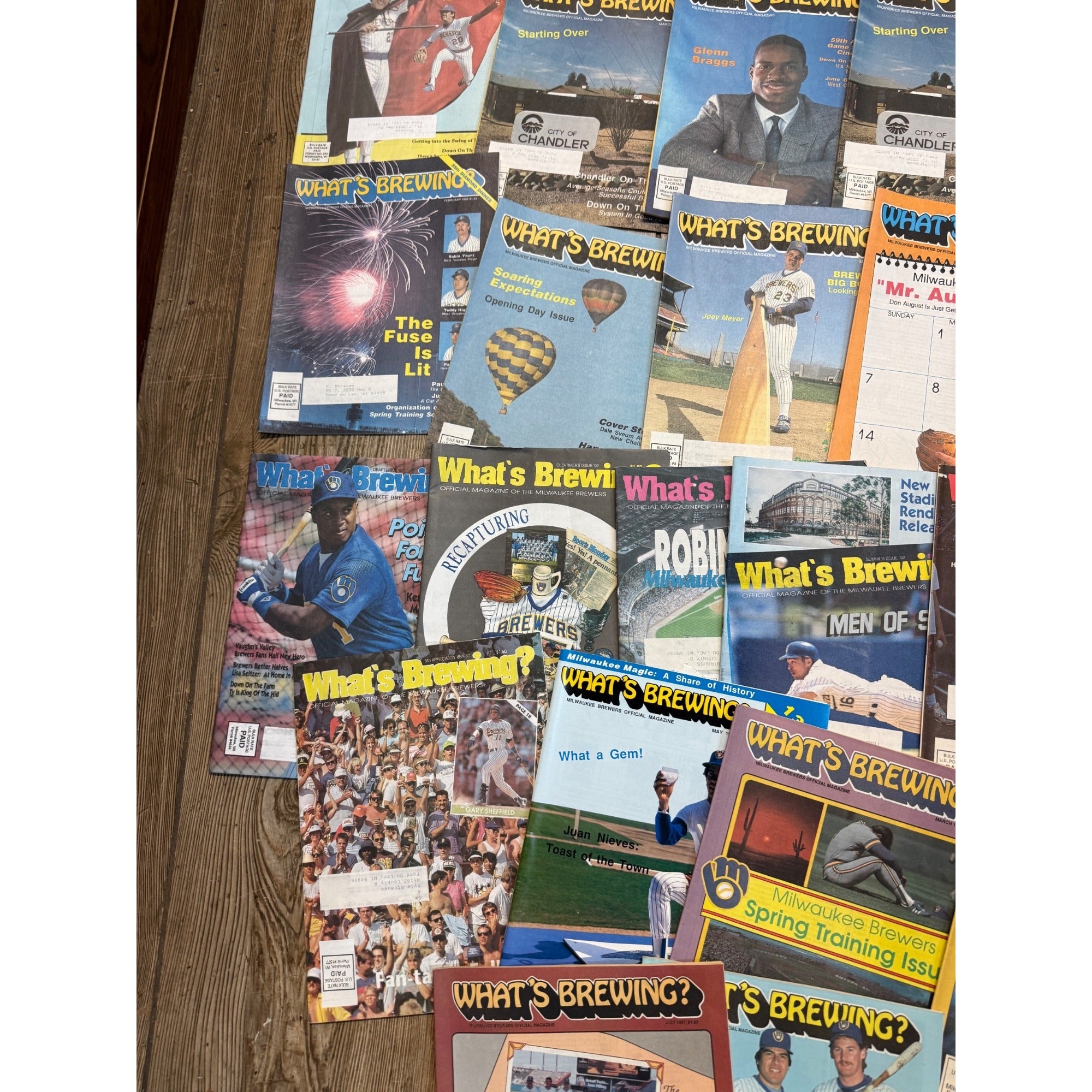 1980s-1990’s WHATS BREWING - Milwaukee Brewers baseball magazine lot