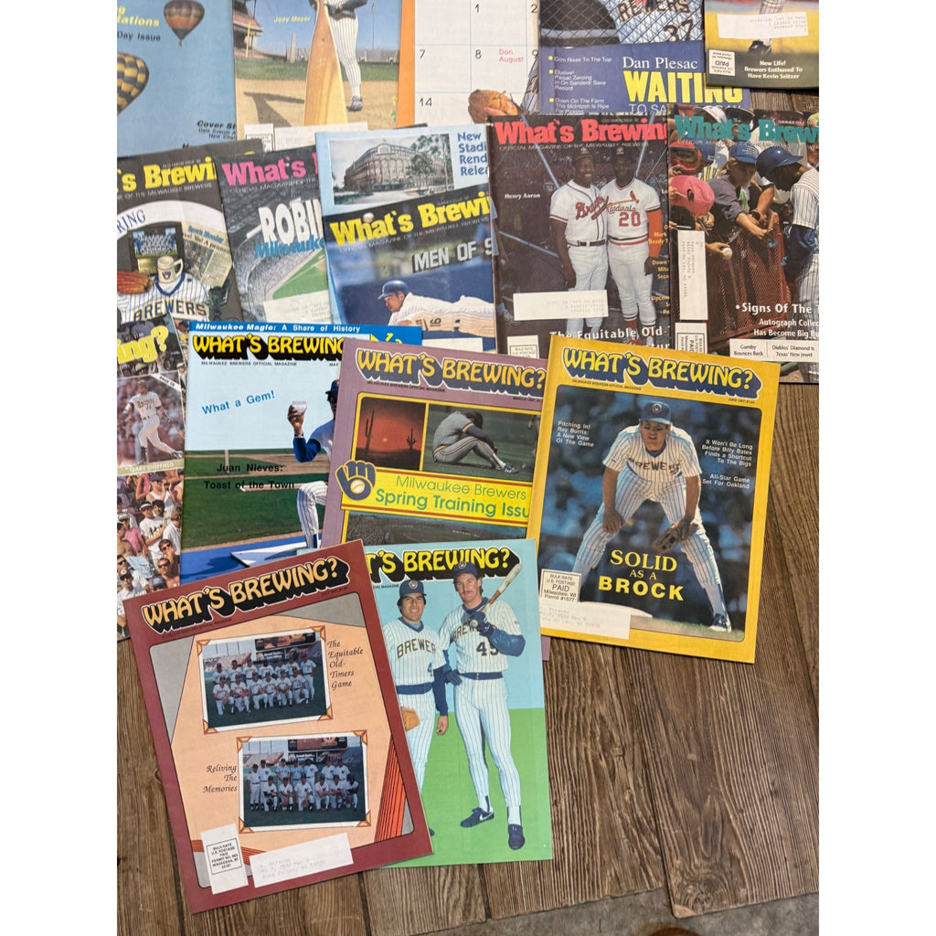 1980s-1990’s WHATS BREWING - Milwaukee Brewers baseball magazine lot