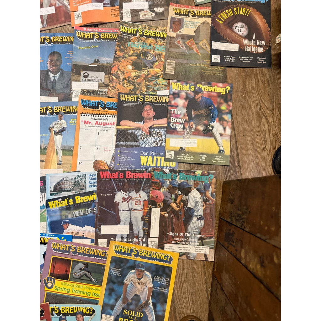 1980s-1990’s WHATS BREWING - Milwaukee Brewers baseball magazine lot