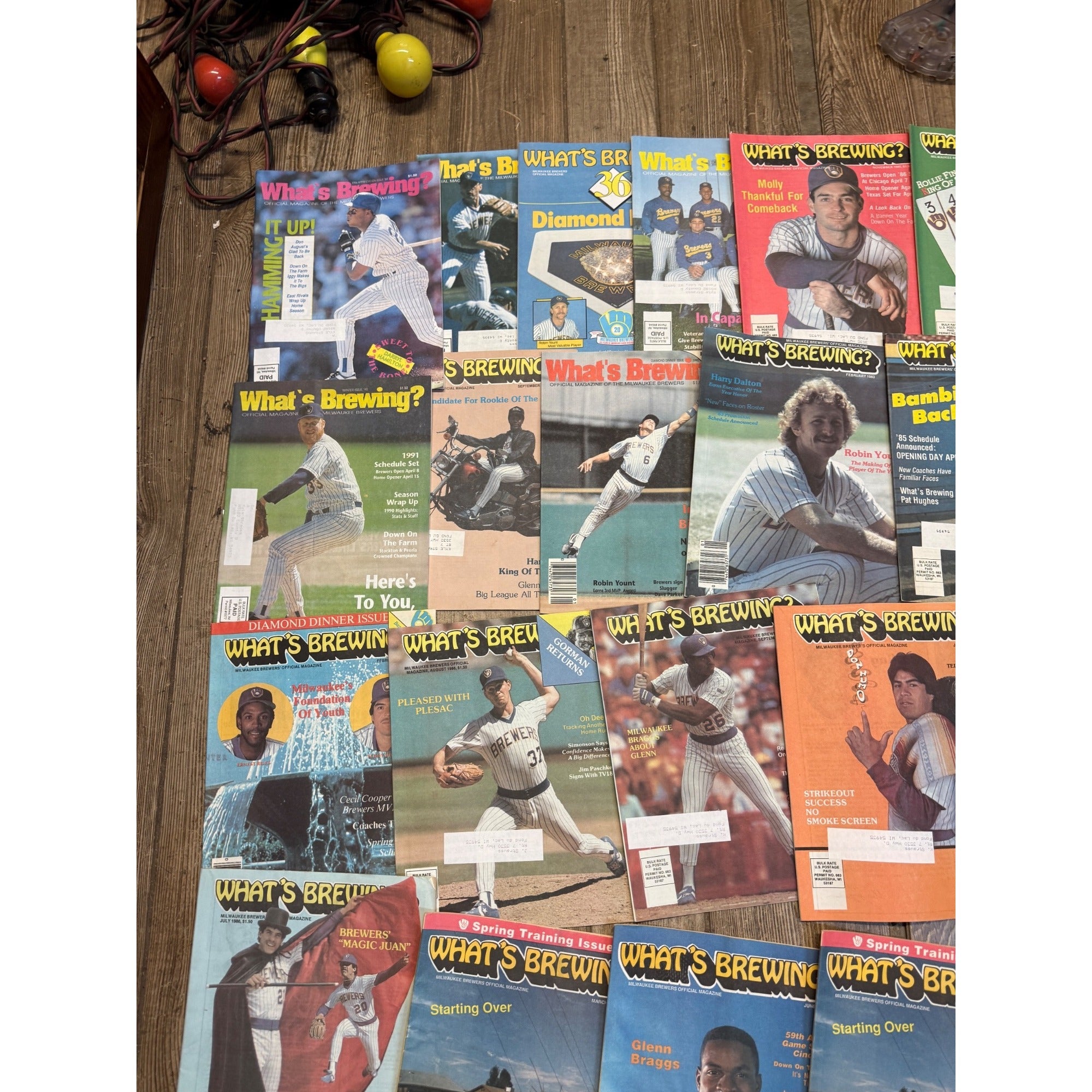 1980s-1990’s WHATS BREWING - Milwaukee Brewers baseball magazine lot
