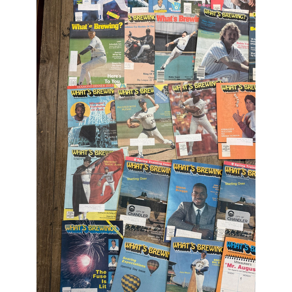1980s-1990’s WHATS BREWING - Milwaukee Brewers baseball magazine lot