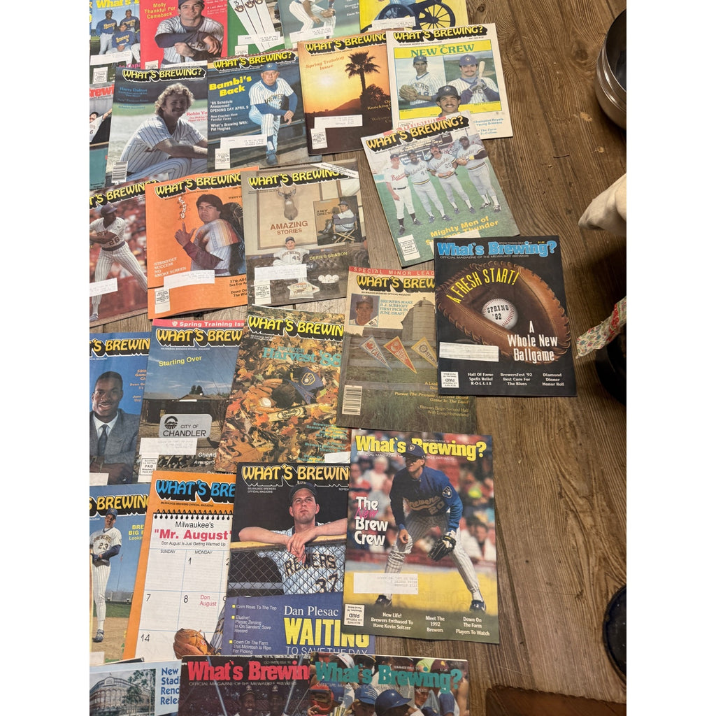 1980s-1990’s WHATS BREWING - Milwaukee Brewers baseball magazine lot