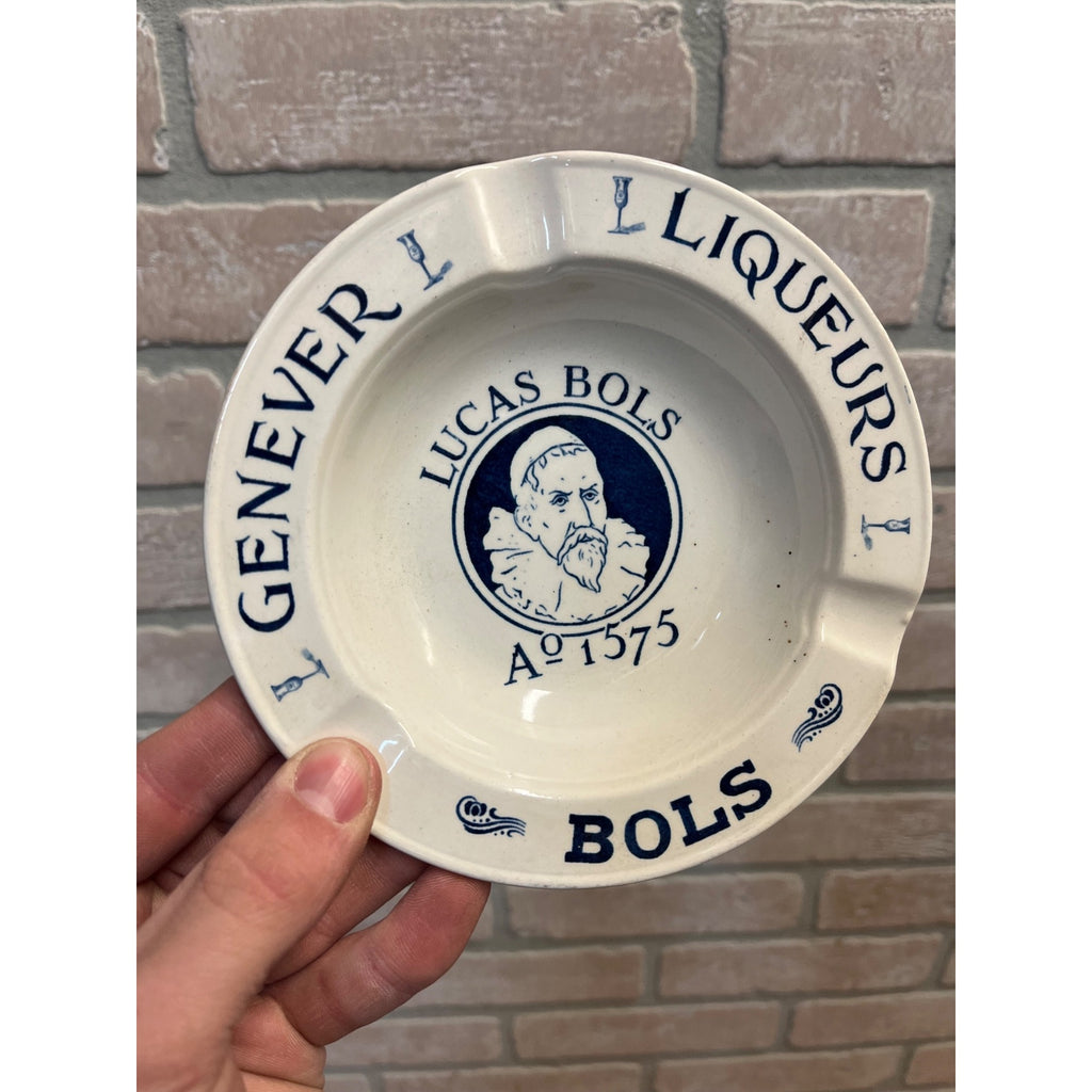 Lucas Bois Genever Gin Liqueurs Bols Advertising Ashtray Ceramic Amsterdam