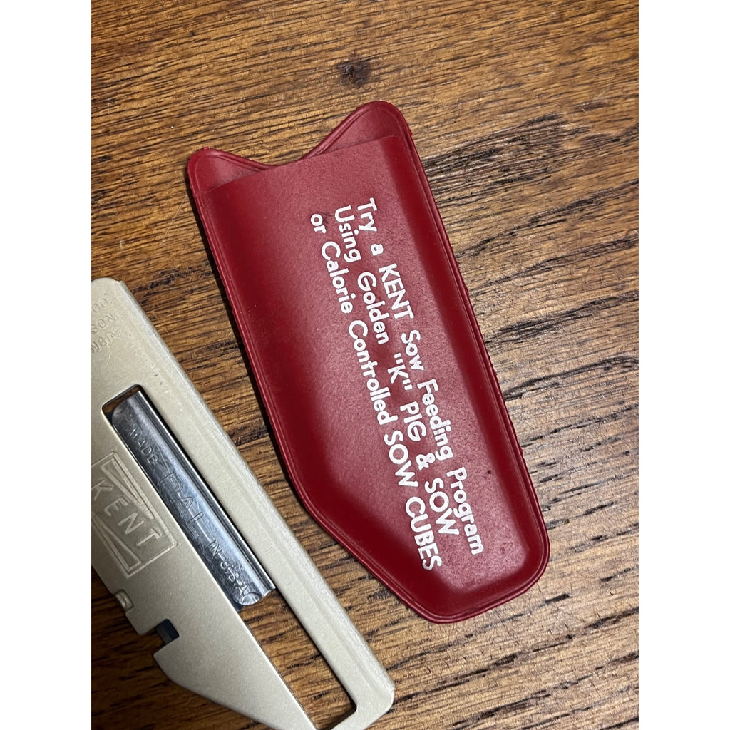 Vintage Kent Pig & Sow Feed Box Cutter Knife w/ Case Fort Atkinson, Wisconsin