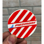 Vintage 1980s Piedmont Airlines Plastic Pinback Pin Badge 2.25" Red/White