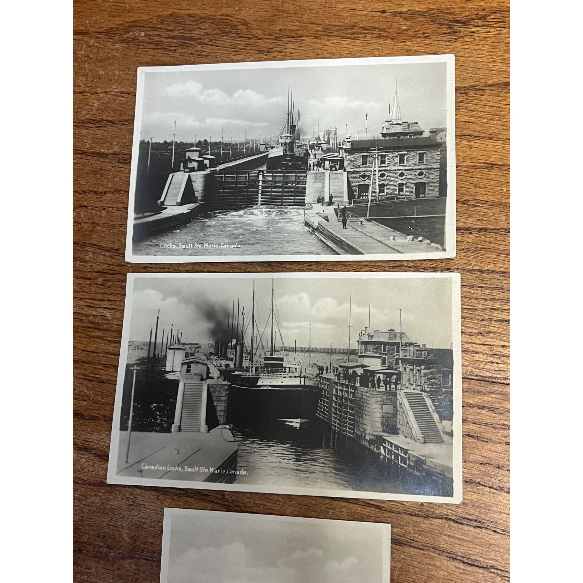 Vintage Sault Ste. Marie Canadian locks Michigan RPPC Postcards Photos
