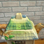 Vintage Cottage Ware Tea Pot Japan 1940's Rustic Thatched Roof Hand Painted