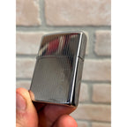 Vintage 1975 Zippo Pinstripe Chrome Cigarette Lighter w/ "OF" Initial Engraved