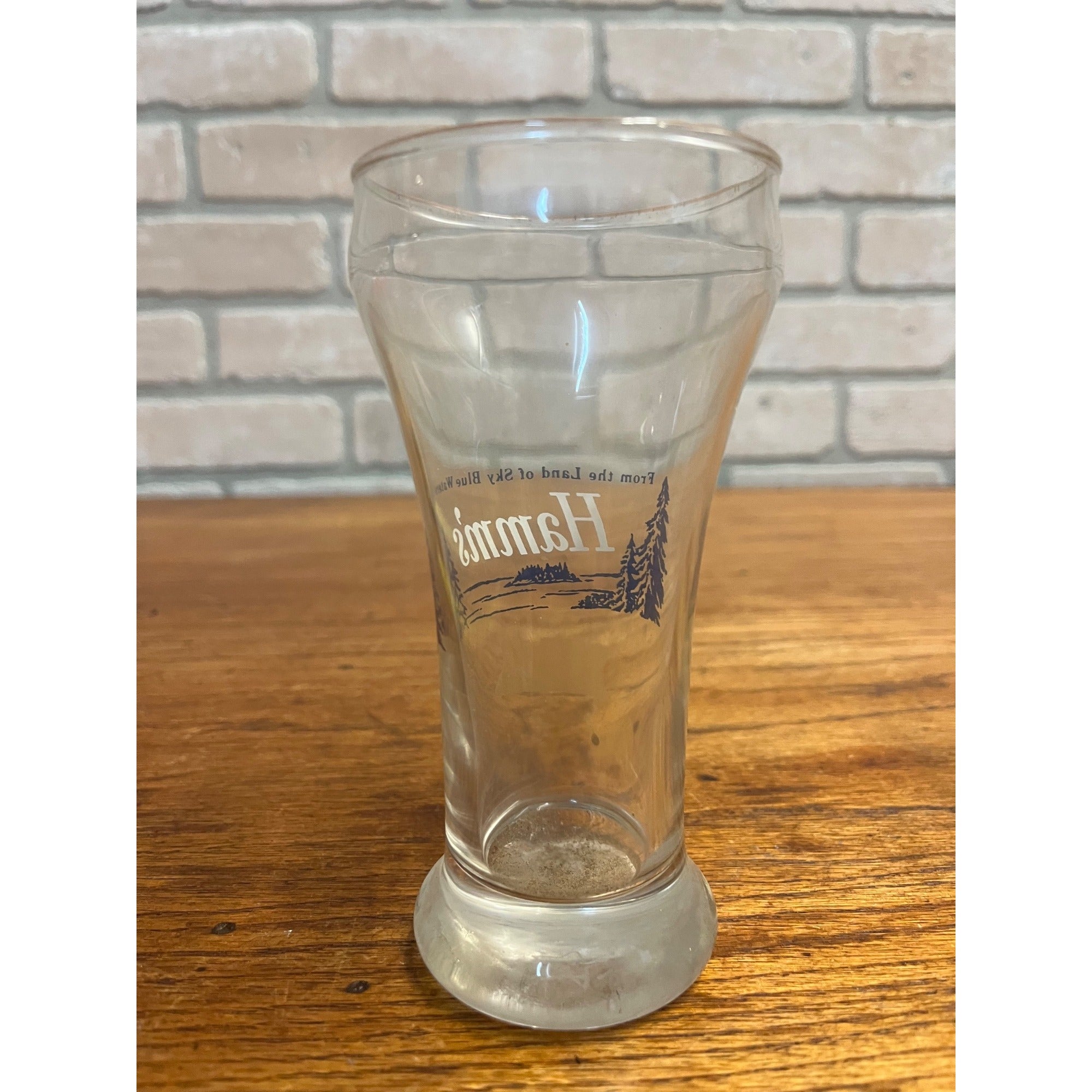 Vintage Hamm’s Beer Pilsner Glass 5-3/4” Tall Barware Land of Sky Blue Waters