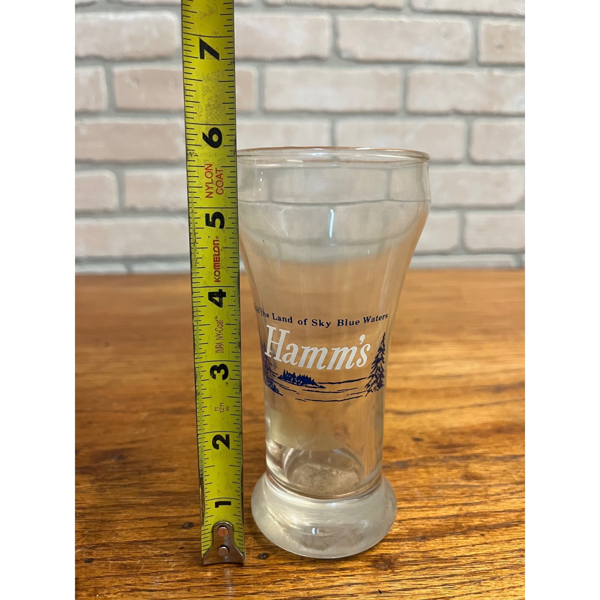 Vintage Hamm’s Beer Pilsner Glass 5-3/4” Tall Barware Land of Sky Blue Waters