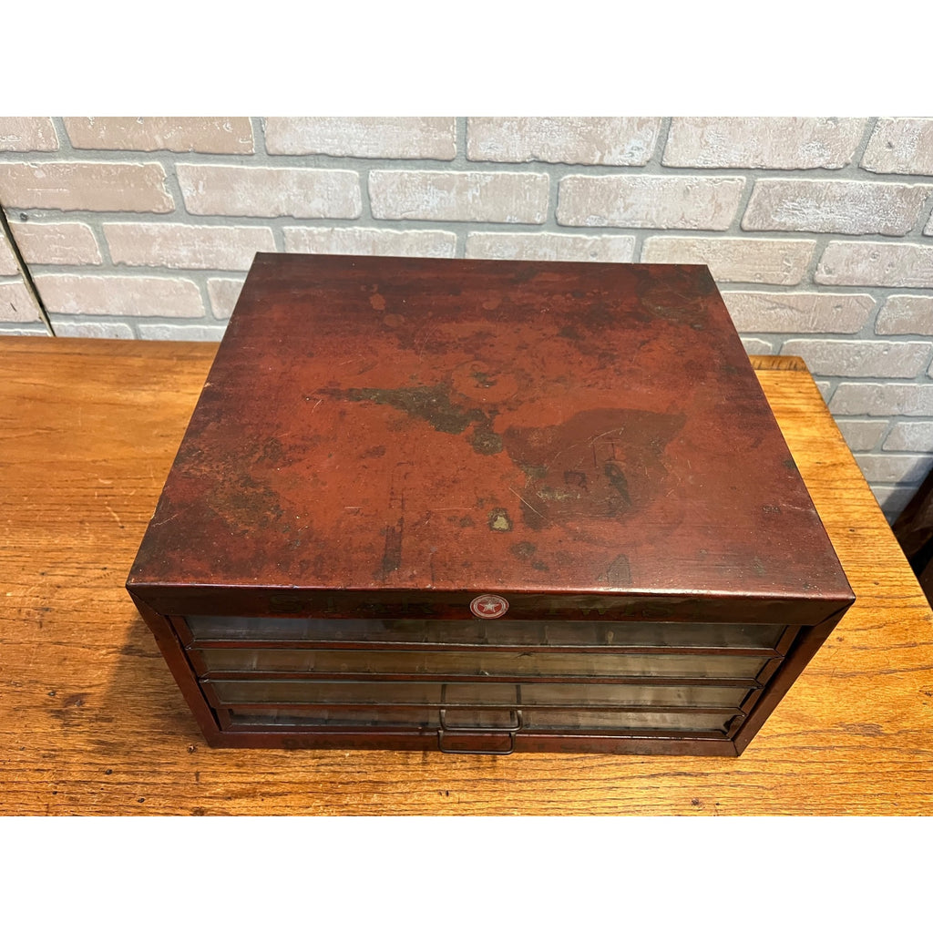 Vintage Star Twist Sewing Thread Spool Advertising Display Cabinet 4 Drawer