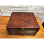 Vintage Star Twist Sewing Thread Spool Advertising Display Cabinet 4 Drawer