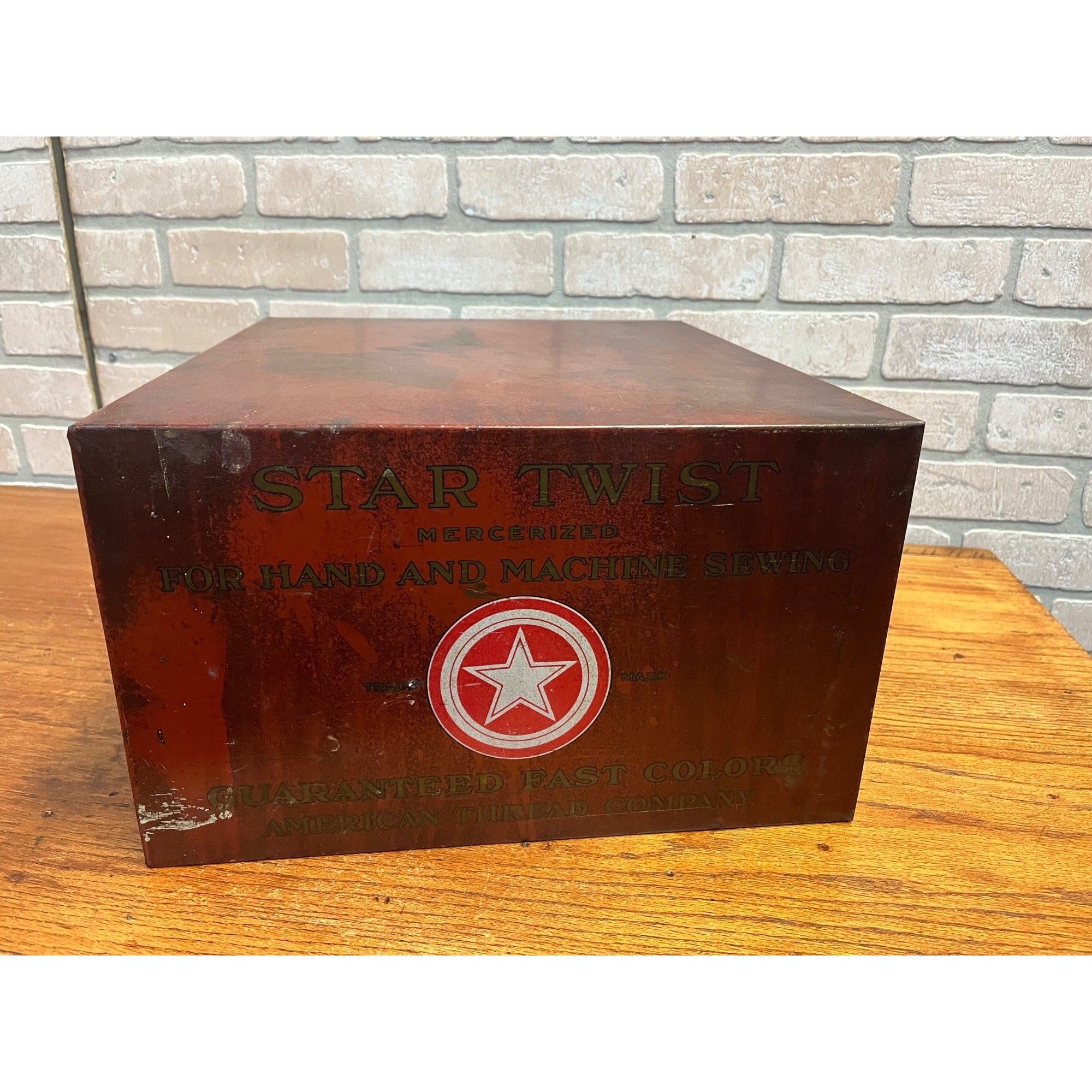 Vintage Star Twist Sewing Thread Spool Advertising Display Cabinet 4 Drawer