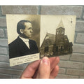 Hampton Iowa IA RPPC Postcard First Christian Church Pastor Early 1900s Vintage