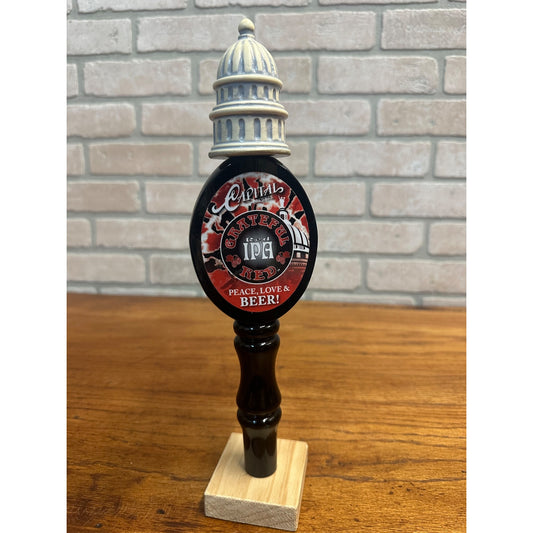 Vintage Capital Brewery Wisconsin Beer 12.5" Tap Handle Grateful Red IPA