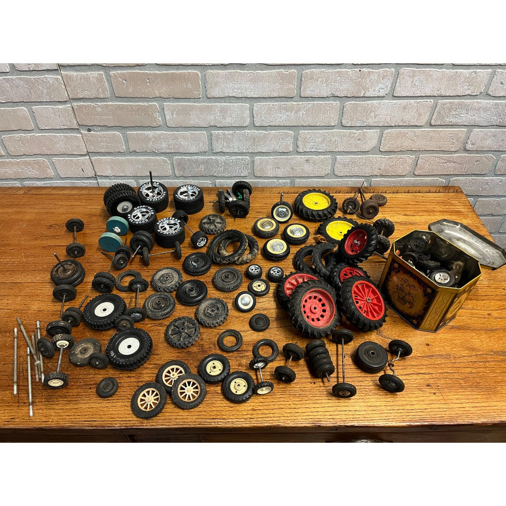 Vintage Toy Tire Wheel Parts Axles Nylint, Ertl, -- Tonka? Buddy L?