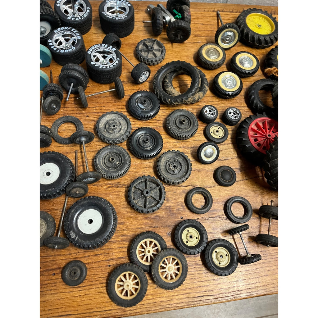 Vintage Toy Tire Wheel Parts Axles Nylint, Ertl, -- Tonka? Buddy L?