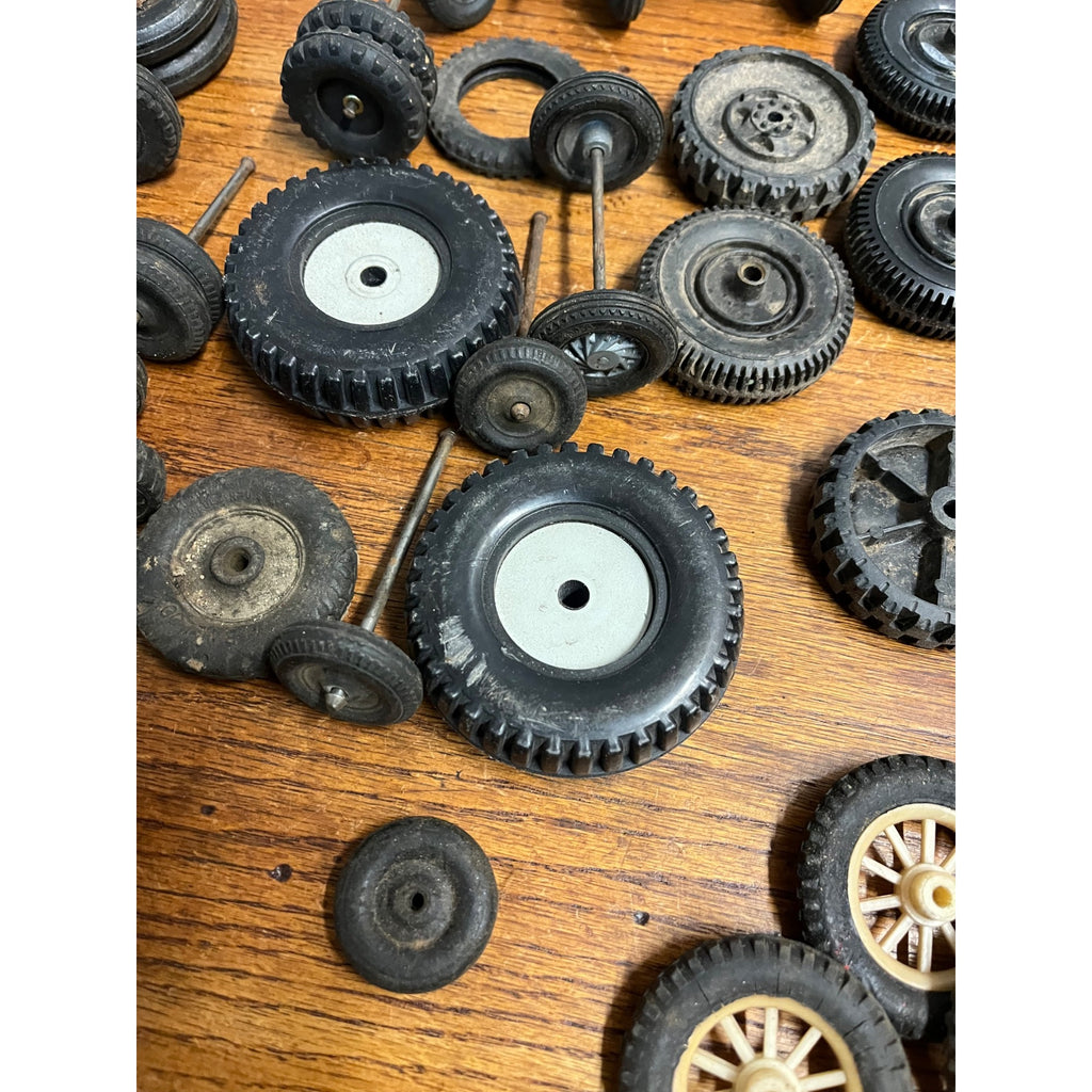 Vintage Toy Tire Wheel Parts Axles Nylint, Ertl, -- Tonka? Buddy L?