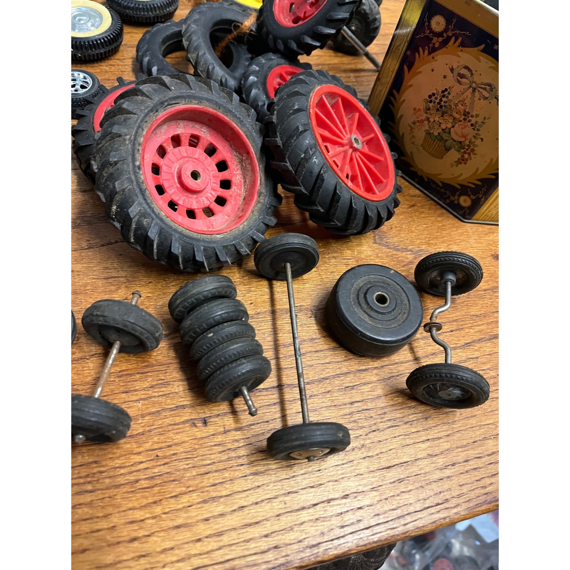 Vintage Toy Tire Wheel Parts Axles Nylint, Ertl, -- Tonka? Buddy L?