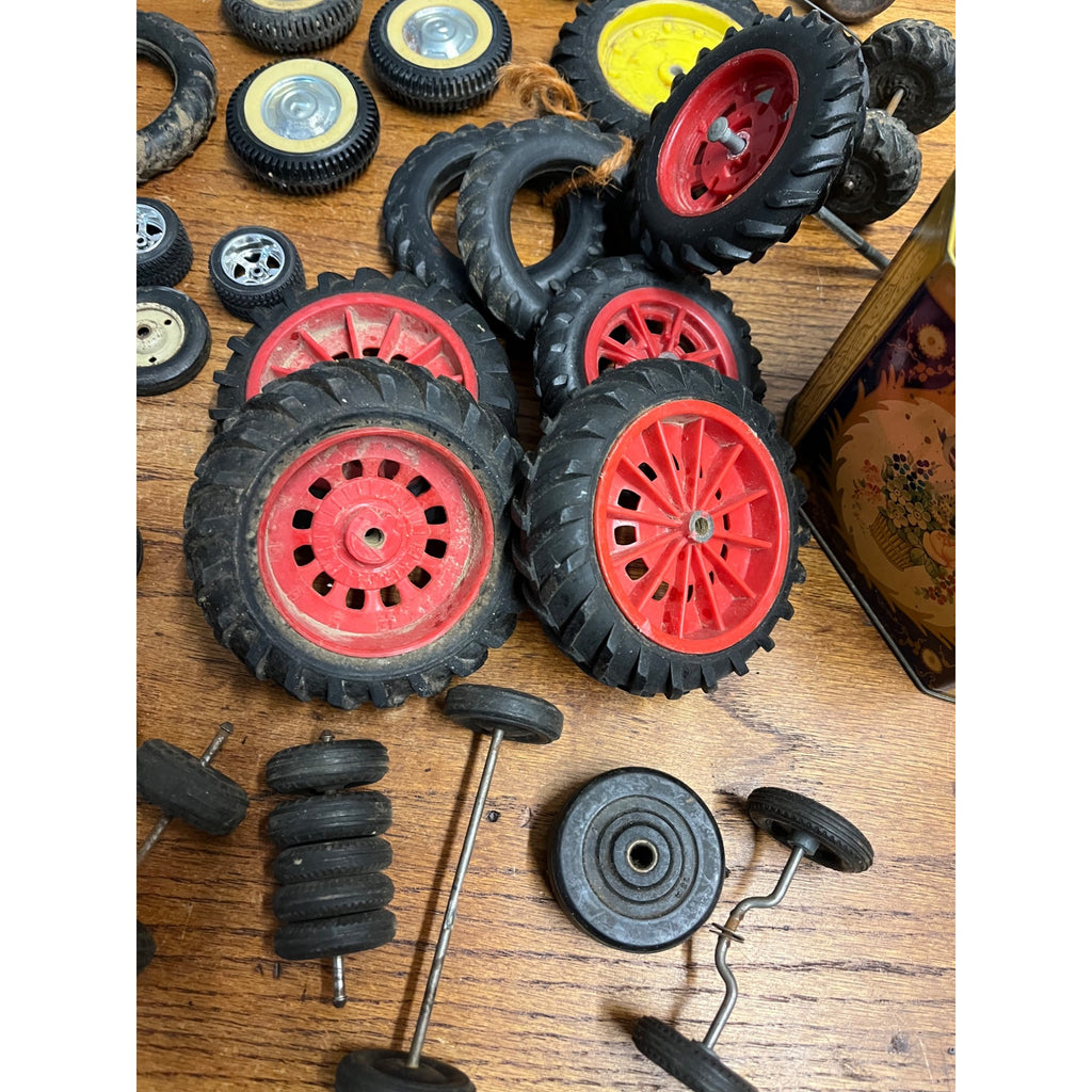 Vintage Toy Tire Wheel Parts Axles Nylint, Ertl, -- Tonka? Buddy L?