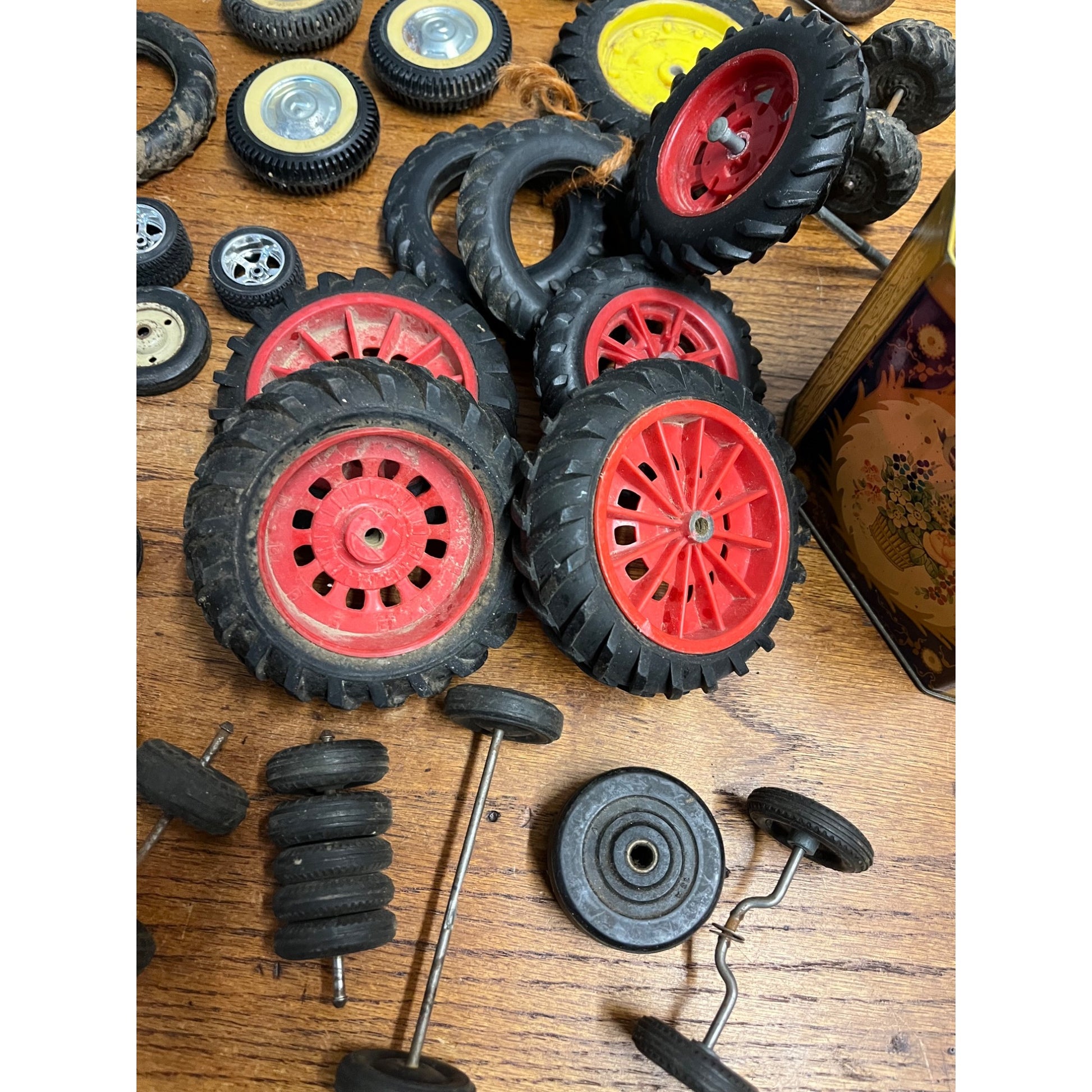 Vintage Toy Tire Wheel Parts Axles Nylint, Ertl, -- Tonka? Buddy L?