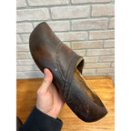 Antique Primitive Wooden Clogs Shoes Folk Art Hand Carved Wood Dutch