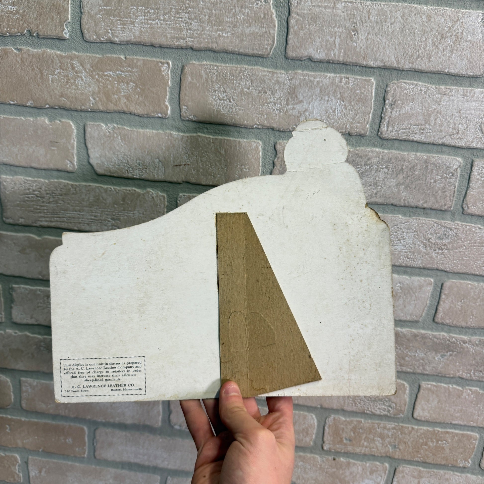 Vintage Easel-Back Cardstock Sign Sheep-Lined Coats Lawropelt