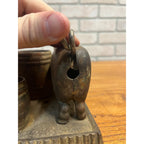 RARE Antique 19th c. Cast Iron Figural Pig Hog Cigar Cutter & Match Holder