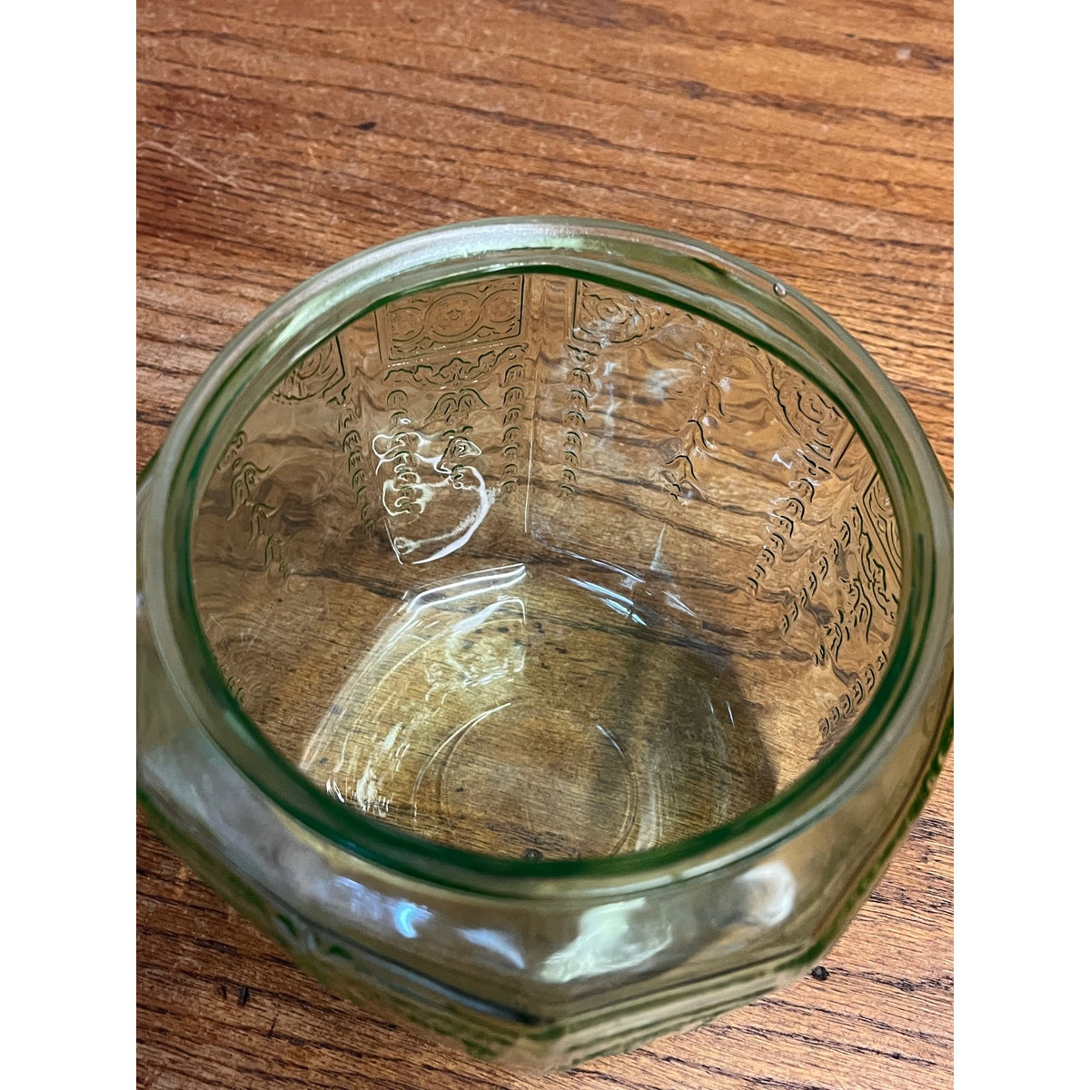 Vintage Anchor Hocking Princess Green Uranium Depression Glass Cookie Jar Lidded