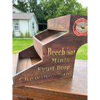 Vintage 1930s Beech-Nut Mints & Fruit Drops Wooden Store Display Rack