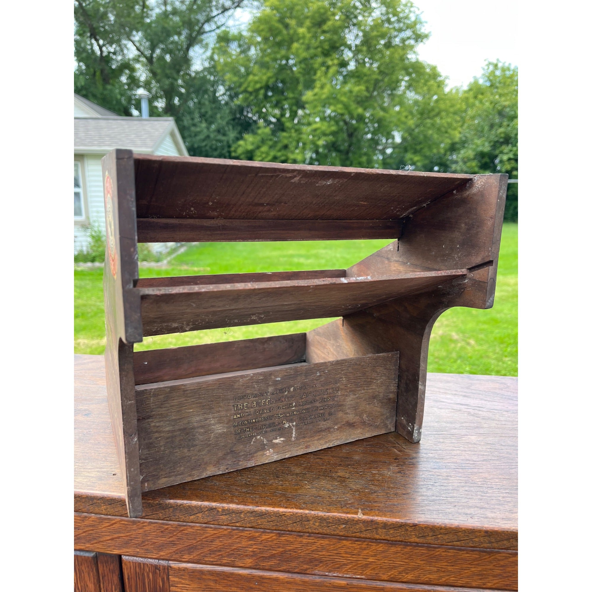 Vintage 1930s Beech-Nut Mints & Fruit Drops Wooden Store Display Rack