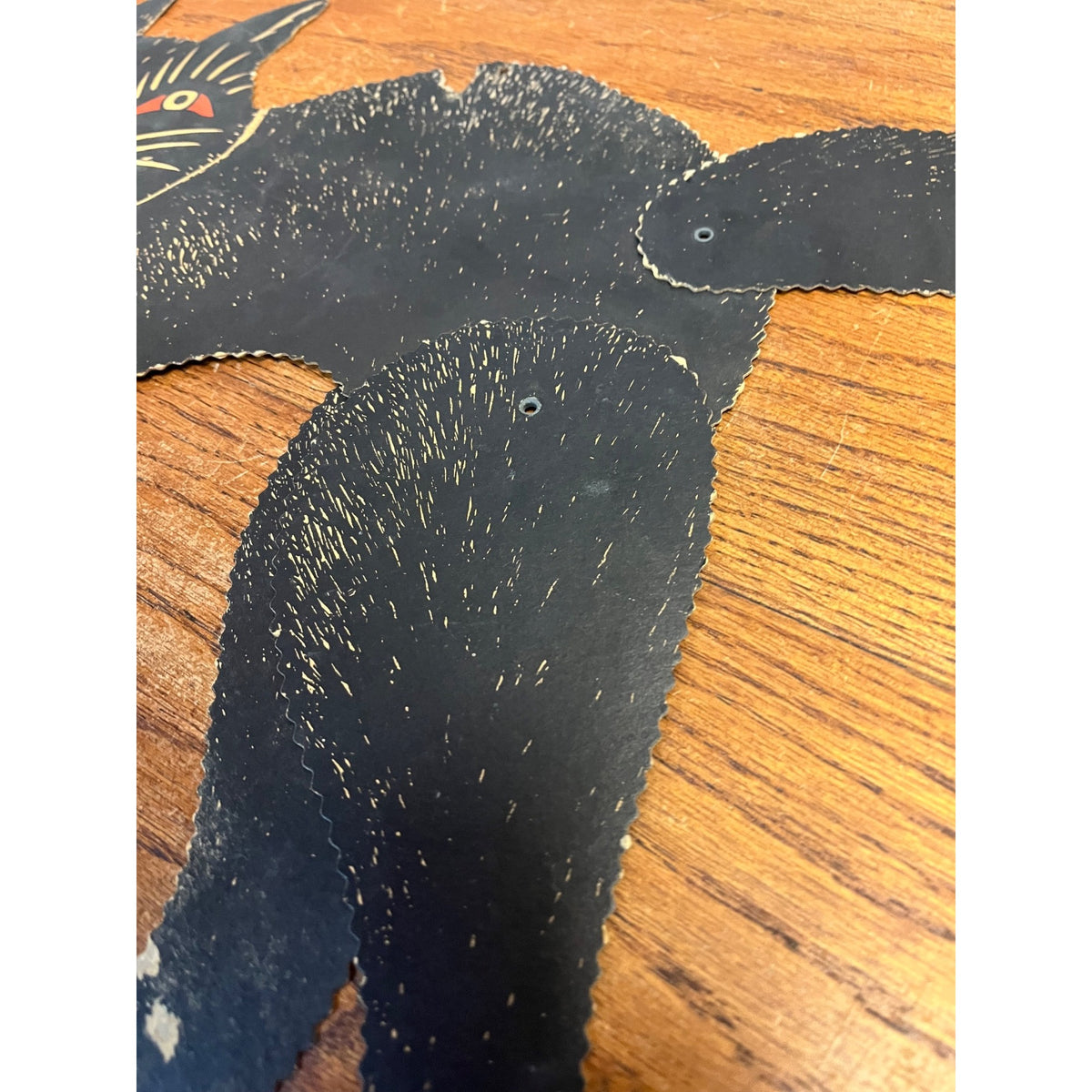 Vintage Halloween 1930s Diecut Jointed Black Cat Beistle USA Decoration