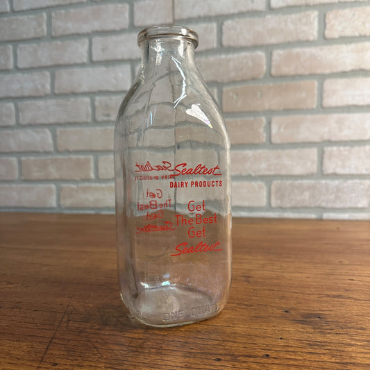 Vintage Sealtest Dairy Products 1960s Milk Bottle ACL Quart Wisconsin