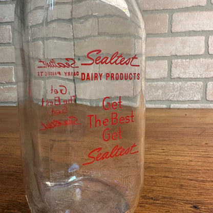 Vintage Sealtest Dairy Products 1960s Milk Bottle ACL Quart Wisconsin