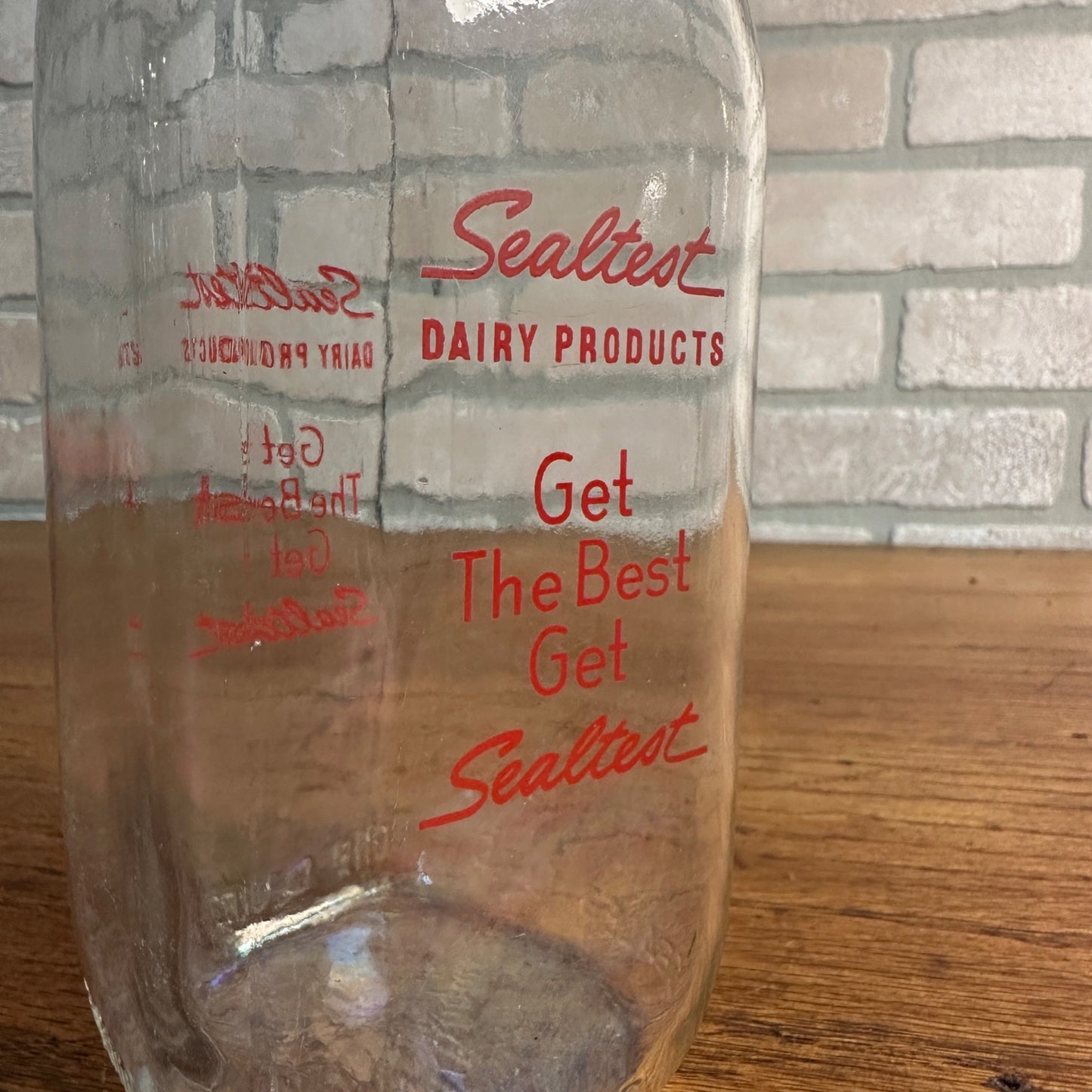 Vintage Sealtest Dairy Products 1960s Milk Bottle ACL Quart Wisconsin