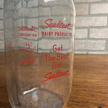 Vintage Sealtest Dairy Products 1960s Milk Bottle ACL Quart Wisconsin