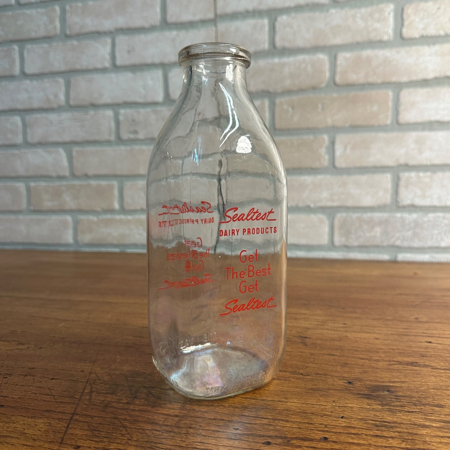 Vintage Sealtest Dairy Products 1960s Milk Bottle ACL Quart Wisconsin