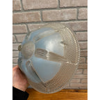 Vintage Art Deco Ceiling Light Fixture 3-Chain Blue Hobnail Glass Shade 10.25"