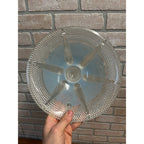 Vintage Art Deco Ceiling Light Fixture 3-Chain Blue Hobnail Glass Shade 10.25"