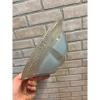 Vintage Art Deco Ceiling Light Fixture 3-Chain Blue Hobnail Glass Shade 10.25"