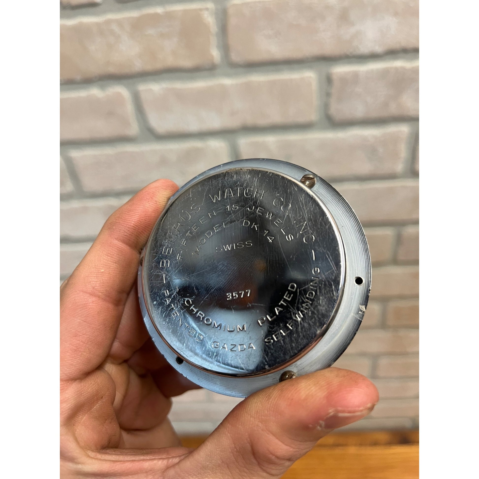 1950s Benrus DK 14 Desotomatic Steering Wheel Auto Car Clock Desoto Non-Working