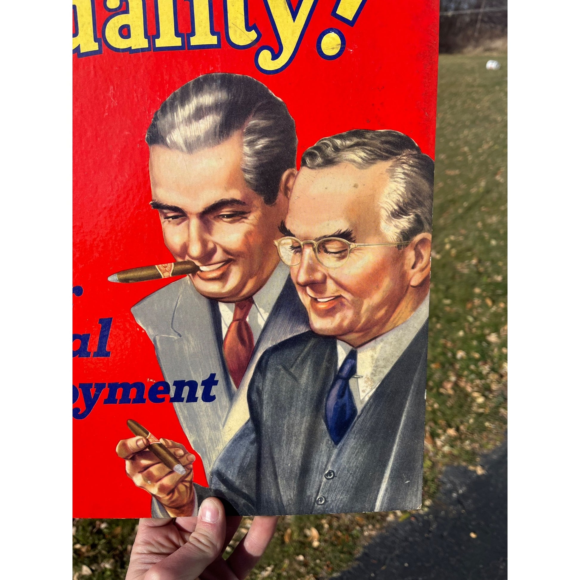 Vintage El Producto Cigars Cardboard Advertising Sign Easelback Store Display