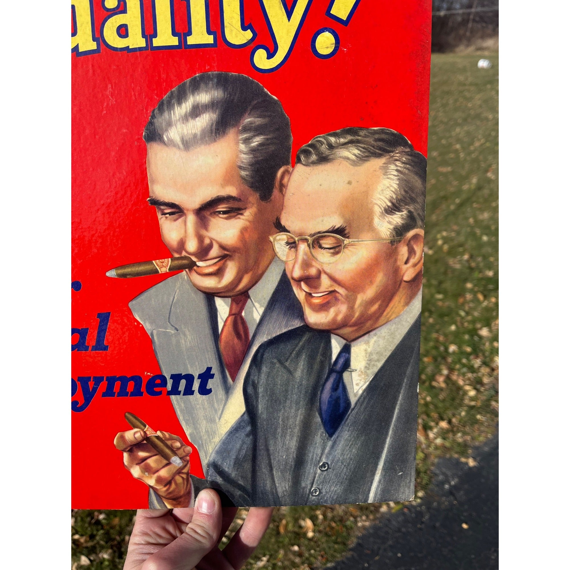 Vintage El Producto Cigars Cardboard Advertising Sign Easelback Store Display