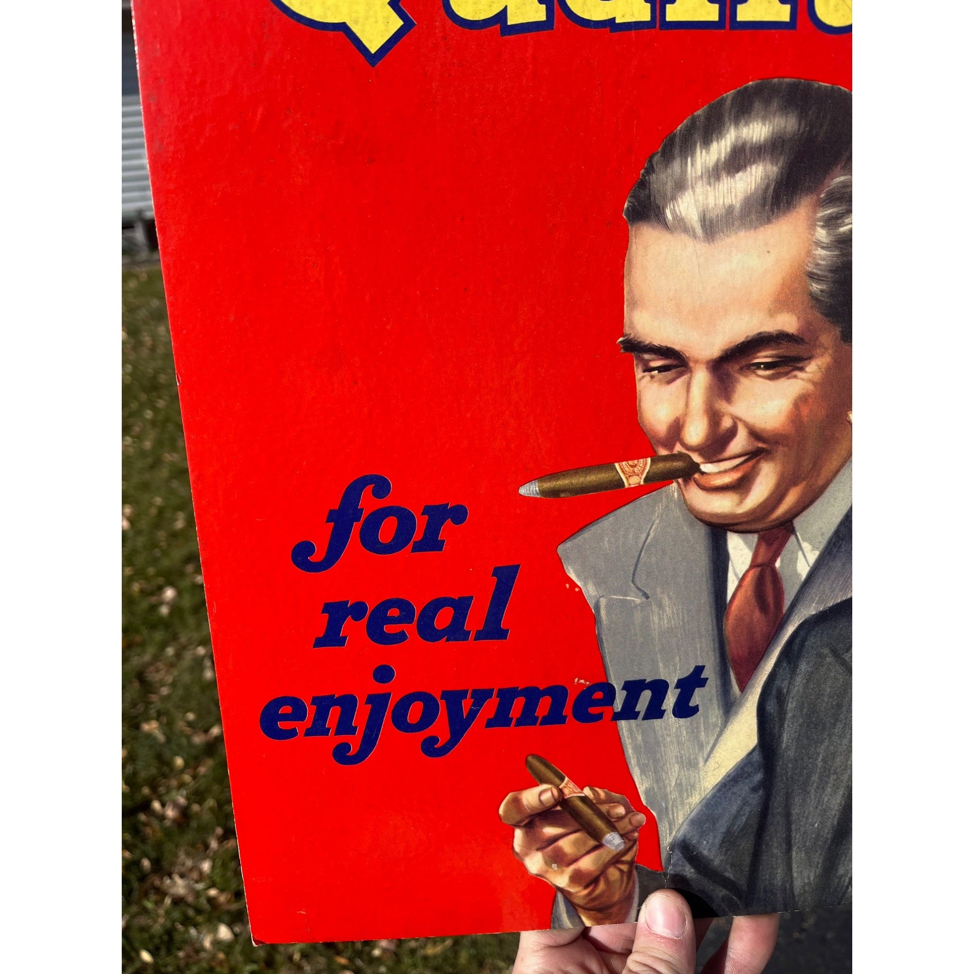 Vintage El Producto Cigars Cardboard Advertising Sign Easelback Store Display