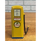 RARE Vintage 1950s Richfield Gas Pump Plastic Coin Bank Yellow Advertising Toy