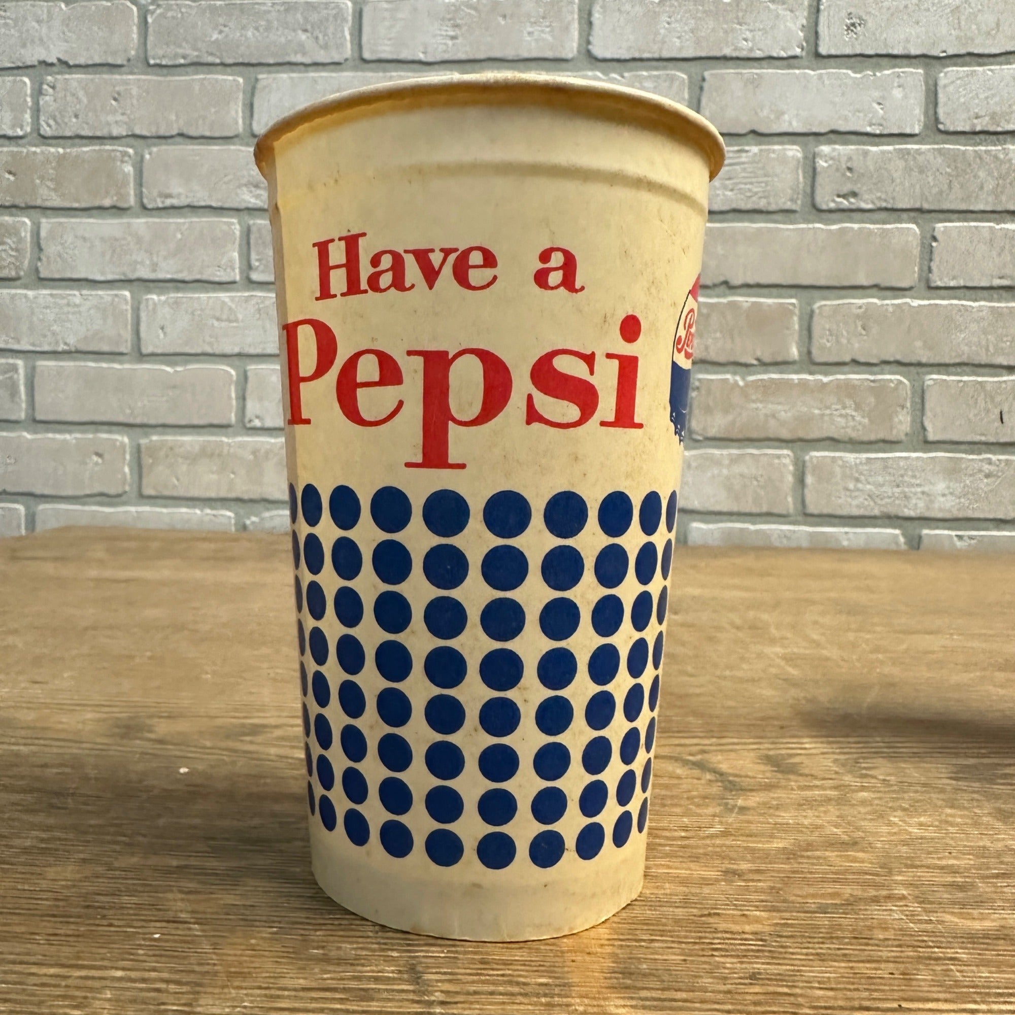 Vintage Have A Pepsi Dot 16oz Soda Promotional Wax Paper Cup Pepsi Cola