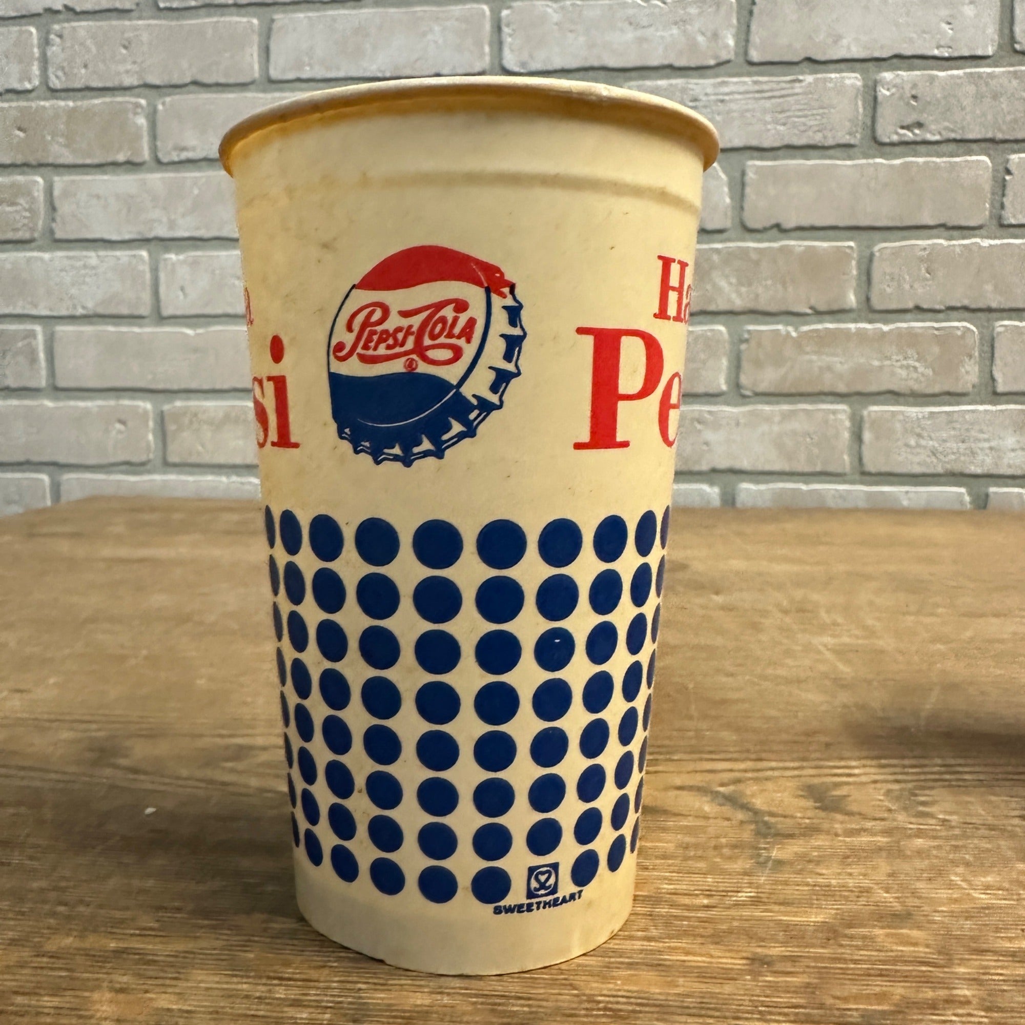 Vintage Have A Pepsi Dot 16oz Soda Promotional Wax Paper Cup Pepsi Cola